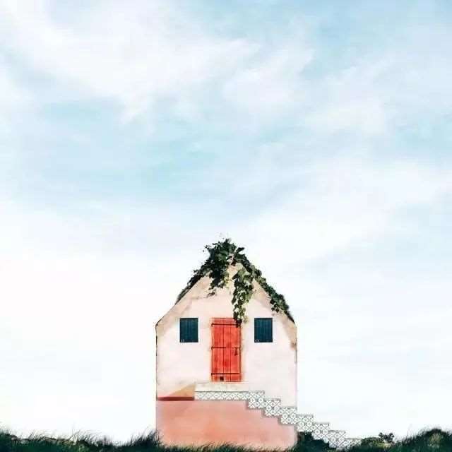 在雨色天空下